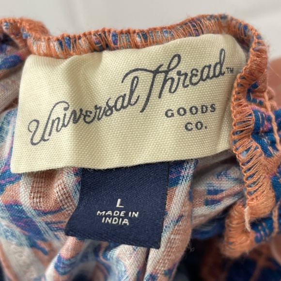 Universal Thread Women's Short Tiered Ruffle Pink Blue Floral Skirt - Size L - Picture 5 of 5